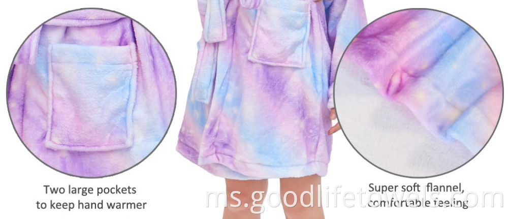 Kids Unicorn Flannel Fleece Bathrobes